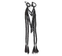Girls Hairpiece Wigs Hair Extensions Braided Hairpiece For Holiday Photography Elegant Ponytail Black Brown Ribbon Integrated Synthetic Ponytails