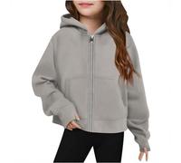 Girls Half Zip Sweatshirt Casual 1/4 Zip Hoodies Long Sleeve Pullover with Thumb Hole Kids School Jumpers Zipper Hooded Jacket Lightweight Fall Winter Clothes Warm Fleece Sweat Tops with Pockets