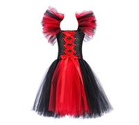 Girls Halloween Costume Long Sleeve Tutu Dress Spider Web Skull Skater Dresses Gothic School Therm Party Outfit Scary Clown Girl Movie Character Costumes Carnival Cosplay
