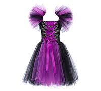 Girls Halloween Costume Long Sleeve Tutu Dress Spider Web Skull Skater Dresses Gothic School Therm Party Outfit Scary Clown Girl Movie Character Costumes Carnival Cosplay