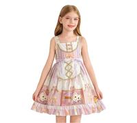 Girls Halloween Costumes Kawaii Dress Sleeveless Cute Lolita Lace Bow A Line Party Dresses (Pink, 18-24 Months)
