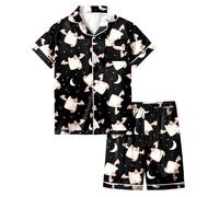 Girls Halloween Costumes - Men's Shirts Casual Button Down Short Sleeve Shirts Set Printed Shorts Beach Hawaii Suits