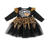 Girls Halloween Dress Childs Frightening Creepy Kids Medieval Gothic Dresses Black Witch Vampire and Outfit Girl Movie Character Costumes for Age 5-10 Years