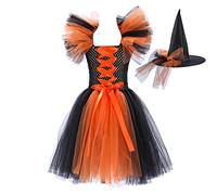 Girls Halloween Dress Outfit Girl Kids Gothic Witch Costume For Devil/Bat/Pumpkin/Clown Queen Zombie Princess Carnival Cosplay