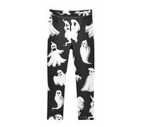 Girls Halloween Ghost Leggings Size 4 Cozy Pants Toddler Breathable Workout Pants Black, Halloween Ghosts Black, 6 Years