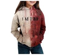 Girls Halloween Hoodie Print Pullover Long Sleeve Warm Comfortable Sweatshirt Jumper Top for Winter School Autumn Spooky Cosy Outerwear(Purple, 5-6 Years)