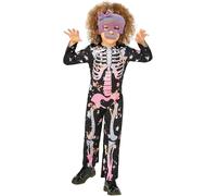 Girls Halloween Skeleton Rose Gold Sparkle Costume
