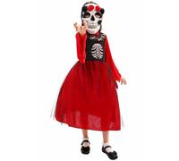 Girls Halloween Skeleton Tutu Fancy Dress Costume Scary Halloween Costume for Dress-Up Party Cosplay, Birthday, Event, Gift