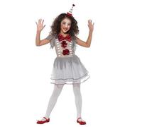 Girls Halloween Vintage Clown Girl Fancy Dress Costume