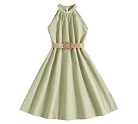 Girls' Halter Neck Summer Dress - Flower Girl & Princess A-Line Elegant Party/Prom Dresses for Teens (Ages 7-12) - Chiffon Maxi Dress