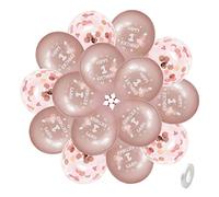 Girls Happy 1st Birthday Balloons Rose Gold Happy 1st Birthday Party Deocorations Girls Party Ballloons 12 Inch 20 Pack