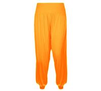 Girls Harem Pants Ali Baba Trousers Loose Casual Baggy Pant Sports Dance Elastic Yoga Leggings Childrens Florescent Flared Fancy Dress Kids Comfy Relaxed High Waist Trouser Neon Orange 11-12 Years