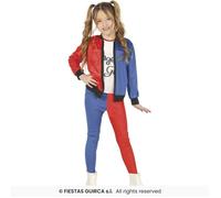 Girls Harley Quinn Costume Halloween Superhero Villain Fancy Dress Party Outfit