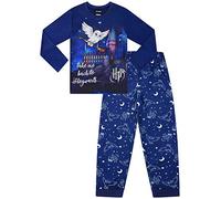 Girls Harry Potter Hedwig Take Me Back to Hogwarts Long Pyjama Set (10-11 Years) Blue