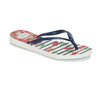 Girls Havaianas Flip Flops - Kids Slim Fashion Size UK 10.5 C White/Blue (White/Navy Blue) - Children's Flip Flops (Brazil size 27/28)