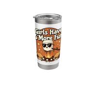 Girls Have S'More Fun Funny Camping Marshmallow Pun Stainless Steel Insulated Tumbler