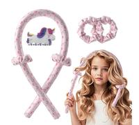 Girls Heatless Curls Overnight, Kids Unicorn Hair Rollers with Hair Clips, Hair Accessories for Little Girls & Teenage & Sister, Girls Birthday Gifts Trendy Stuff - Pink