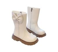 Girls High Boots Children's Autumn and Winter Boots Fall Winter Side Zipper Punk Goth Boot Easy to Slip On Fashion Bow Party Shoes Comfortable Easy To Clean Booties for Autumn and