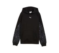 Girl's Hooded Sweatshirt with Kangaroo Pocket Puma Cat Logo Noir 16 ans