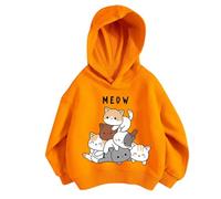 Girls' Hoodie Kitten Print Hoodie Cute Casual Sweatshirt Basic Tops with Hood Oversized Hoodie Lightweight Cuddly Pullover Outdoor Fitness Sweatshirts Teenager Girls Streetwear, khaki, 7-8 Jahre