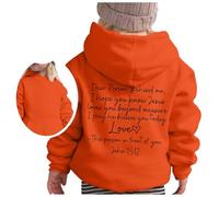 Girls Hoodie Soft Oversized Cotton Lightweight Casual Outerwear Long Sleeve Top PE School Sweat Gymnastics Gifts Orange