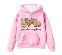 Girls Hoodie & Sweatshirts for Girls, Cute Pullover with Capybara Print, Long Sleeve Hoodie with Pocket for Toddlers and Kids, Sweatshirt Girls Warm, pink, 13-14 Jahre