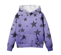 Girls Hoodie with Pocket Star Print Pullover Cotton Hooded Jumper Warm Sweatshirt Coat Long Sleeve Top Casual Activewear Long Sleeve Clothing (Dark Blue-1, 5-6 Years)