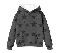 Girls Hoodie with Pocket Star Print Pullover Cotton Hooded Jumper Warm Sweatshirt Coats Long Sleeve Top Casual Activewear Long Sleeve Clothing (Grey-2, 2-3 Years)