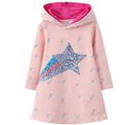 Girls Hoodies Dresses Unicorn Rainbow Flowers Jumper 100% Cotton Hooded Sweatshirts Casual Long Sleeve Shirt Dress for Little Kids 2-3 Years