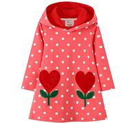 Girls Hoodies Dresses Unicorn Rainbow Flowers Jumper 100% Cotton Hooded Sweatshirts Casual Long Sleeve Shirt Dress for Little Kids 2-3 Years