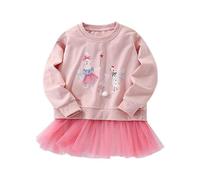 Girls Hoodies Flared Hem Pullover Top Soft Casual Kids Sweater Comfortable Daily Wear Loose Fit Toddler Little Girls Easy Move Age 3 to 8 Years(3-4 Years) Pink