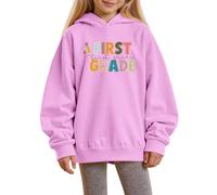 Girls' Hoodies Long Sleeve Sweatshirt Hooded Pullover First Grade Printed Top Back to School Clothes Lightweight Baggy Sweatshirts Oversized Comfortable Everyday Wear for Girls 5-6 Years