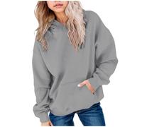 Girls Hoodies Plain Sweatshirt Hoodie Sweatshirt Pullovers Hoodies Sweat Hoodie Hooded Sweat for Girls School Casual Long Sleeve Pullover Top with Pockets (Grey, 11 12 Years)