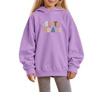 Girls Hoodies Print Pullover Long Sleeve Soft Comfortable Sweatshirt Jumper Top for Everyday School Parties Cosy Seasons Ages 1-14(Purple, 3-4 Years)