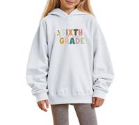 Girls Hoodies Print Pullover Long Sleeve Soft Comfortable Sweatshirt Jumper Top for Everyday School Parties Cosy Seasons Ages 1-14(White, 5-6 Years)