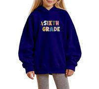 Girls Hoodies Print Pullover Long Sleeve Soft Comfortable Sweatshirt Jumper Top for Everyday School Parties Cosy Seasons Ages 1-14(Dark Blue, 5-6 Years)
