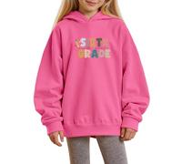 Girls Hoodies Print Pullover Long Sleeve Soft Comfortable Sweatshirt Jumper Top for Everyday School Parties Cosy Seasons Ages 1-14(13-14Years) Pink