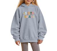 Girls Hoodies Print Pullover Long Sleeve Soft Comfortable Sweatshirt Jumper Top for Everyday School Parties Cosy Seasons Ages 1-14(Grey, 11-12 Years)