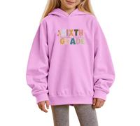 Girls Hoodies Print Pullover Long Sleeve Soft Comfortable Sweatshirt Jumper Top for Everyday School Parties Cosy Seasons Ages 1-14(3-4 Years) Light Pink