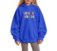 Girls Hoodies Print Pullover Long Sleeve Soft Comfortable Sweatshirt Jumper Top for Everyday School Parties Cosy Seasons Ages 1-14(Blue, 11-12 Years)