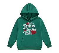 Girls Hoodies & Sweatshirts for Toddler to Big Kids Full Zip Hoodie with Long Sleeve Pocket Front Defining Letter Print and Cozy Front Pocketend start#s#Made for everyday (Dark Green, 12-13 Years)