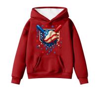 Girls Hoodies & Sweatshirts Kids Fashion Cartoon Ice Baseball Print Pocket Long Sleeve Drawstring Hooded Sweatshirt For Daily Wear Sports Outing Comfortable Cozy Microfleece Youth Top (4-5 Years)