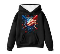 Girls Hoodies & Sweatshirts Kids Fashion Cartoon Ice Baseball Print Pocket Long Sleeve Drawstring Hooded Sweatshirt For Daily Wear Sports Outing Comfortable Cozy Microfleece Youth (Black, 10-11 Years)