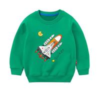 Girls Hoodies Winter Warm Fleece Pullover Pocket Cute Horse Print Long Sleeve Casual Hooded Sweatshirt Toddler Kids Age 4 to 14 Years(Green, 3-4 Years)