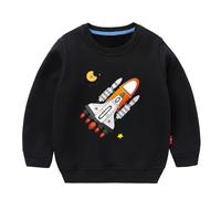 Girls Hoodies Winter Warm Fleece Pullover Pocket Cute Horse Print Long Sleeve Casual Hooded Sweatshirt Toddler Kids Age 4 to 14 Years(Black, 4-5 Years)
