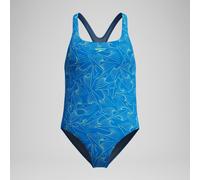 Girls Hyperboom Medalist Allover Print Swimsuit Blue - 7-8 Lagoon Blue 7-8