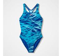 Speedo Girl's Hyperboom Print Medalist Swimsuit, Night Watch/Hyper Teal, 14