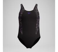 Girls Hyperboom Splice Muscleback Swimsuit Black/Peach - 11-12 Bright Peach 11-12