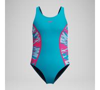 Speedo Girl's Hyperboom Splice Muscleback One Piece Swimsuit, Mayan Blue, 6