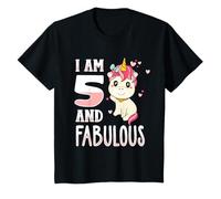 Girls I Am 5 And Fabulous Unicorn Birthday T-Shirt